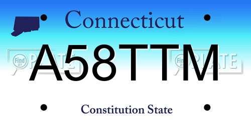 A58TTM Connecticut License Plate