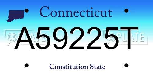 A59225T Connecticut License Plate