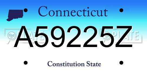 A59225Z Connecticut License Plate