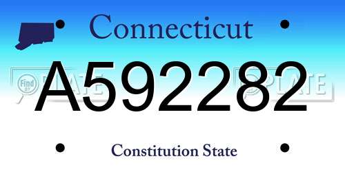 A592282 Connecticut License Plate