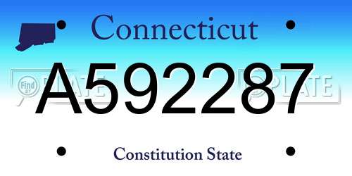 A592287 Connecticut License Plate