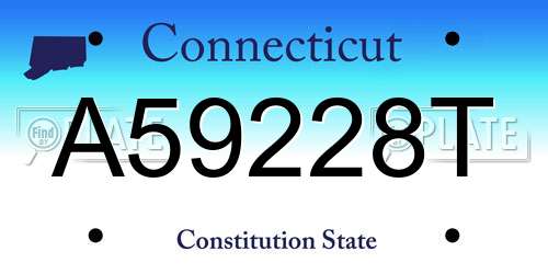 A59228T Connecticut License Plate