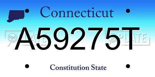 A59275T Connecticut License Plate
