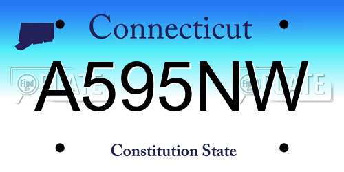 A595NW Connecticut License Plate