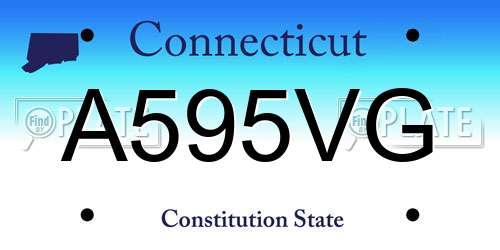 A595VG Connecticut License Plate