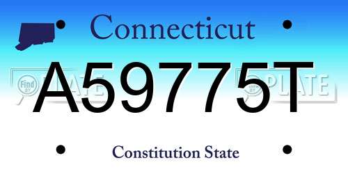 A59775T Connecticut License Plate
