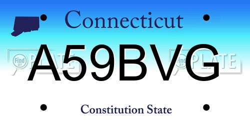 A59BVG Connecticut License Plate