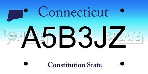 A5B3JZ Connecticut License Plate