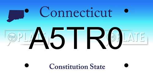 A5TR0 Connecticut License Plate