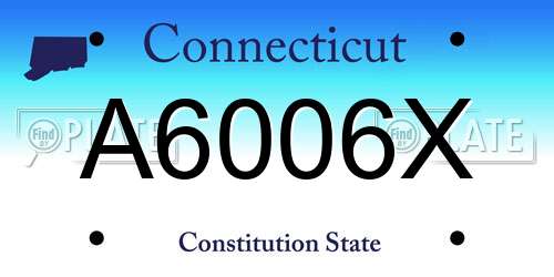 A6006X Connecticut License Plate