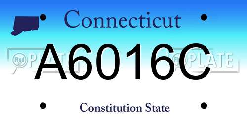 A6016C Connecticut License Plate