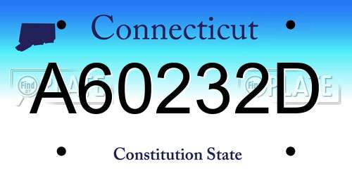 A60232D Connecticut License Plate