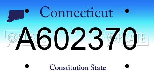 A602370 Connecticut License Plate