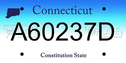 A60237D Connecticut License Plate