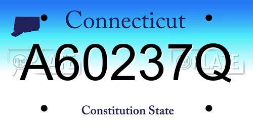 A60237Q Connecticut License Plate