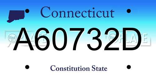 A60732D Connecticut License Plate