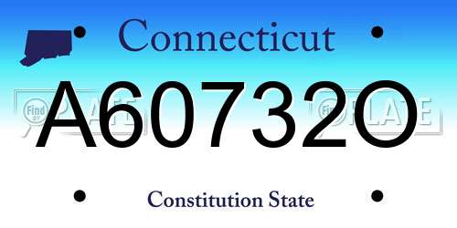 A60732O Connecticut License Plate