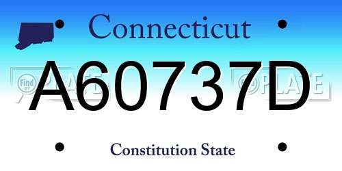 A60737D Connecticut License Plate