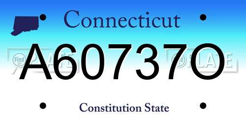 A60737O Connecticut License Plate
