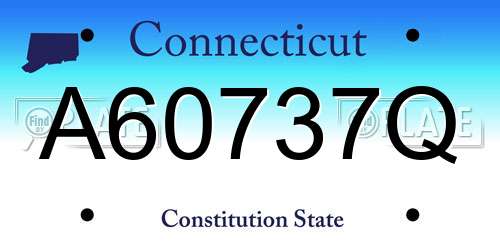 A60737Q Connecticut License Plate