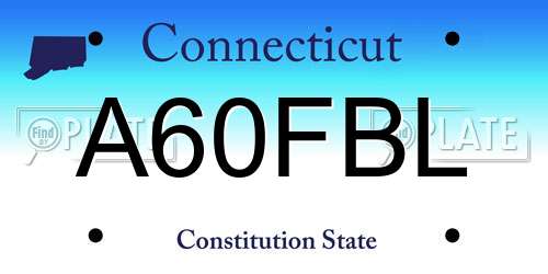 A60FBL Connecticut License Plate