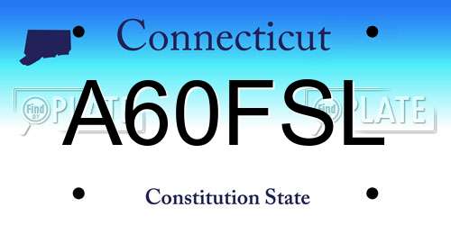 A60FSL Connecticut License Plate