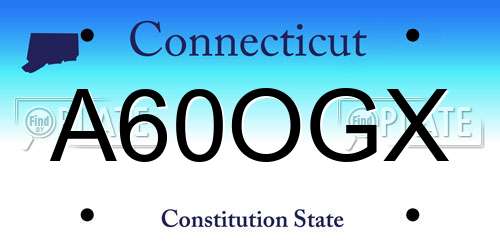 A60OGX Connecticut License Plate