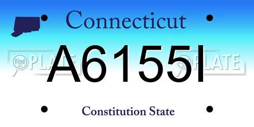 A6155I Connecticut License Plate