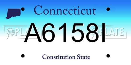 A6158I Connecticut License Plate