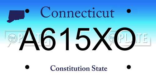 A615XO Connecticut License Plate