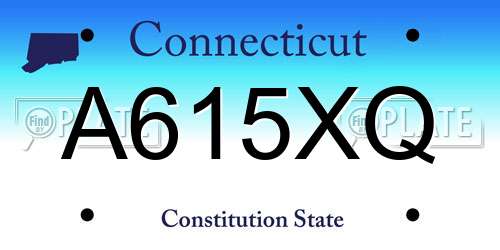 A615XQ Connecticut License Plate