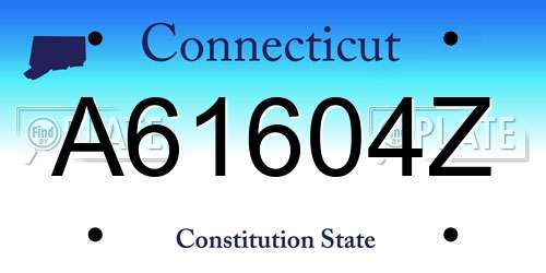 A61604Z Connecticut License Plate
