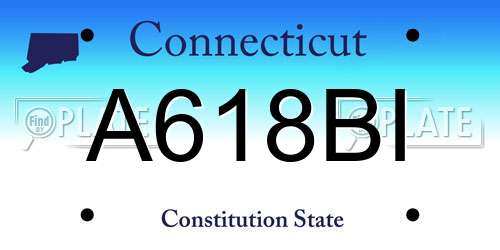 A618BI Connecticut License Plate