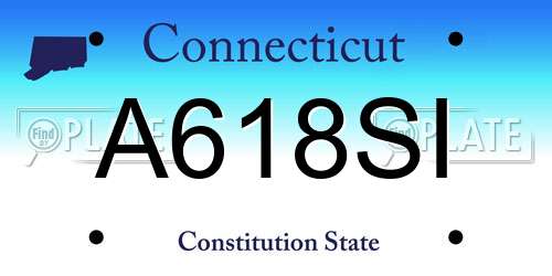 A618SI Connecticut License Plate