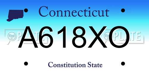 A618XO Connecticut License Plate