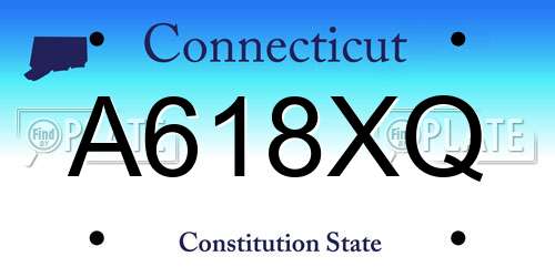 A618XQ Connecticut License Plate