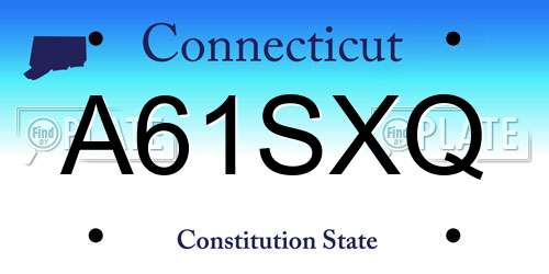 A61SXQ Connecticut License Plate