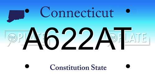A622AT Connecticut License Plate