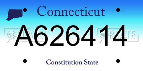 A626414 Connecticut License Plate