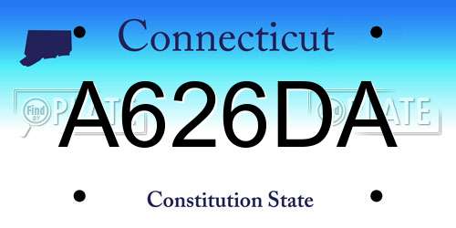 A626DA Connecticut License Plate