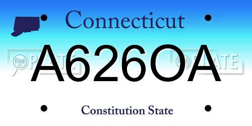 A626OA Connecticut License Plate