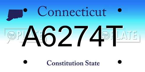 A6274T Connecticut License Plate