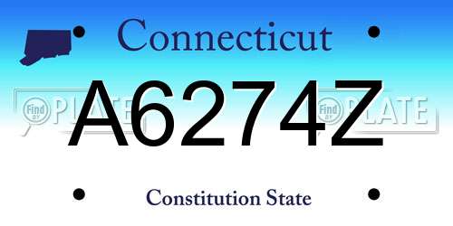 A6274Z Connecticut License Plate
