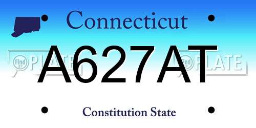 A627AT Connecticut License Plate