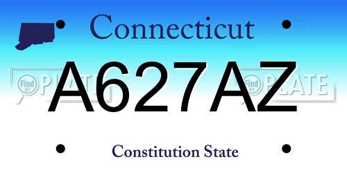 A627AZ Connecticut License Plate