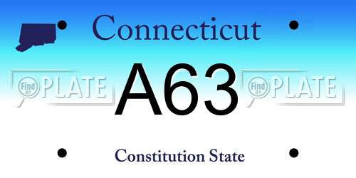 A63 Connecticut License Plate