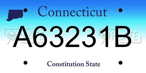 A63231B Connecticut License Plate