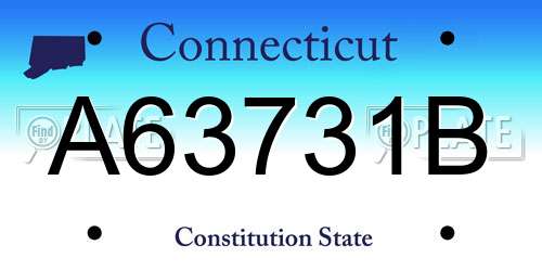 A63731B Connecticut License Plate