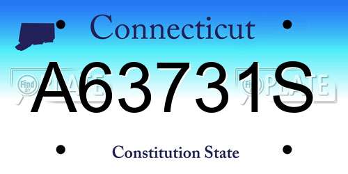 A63731S Connecticut License Plate