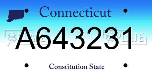 A643231 Connecticut License Plate
